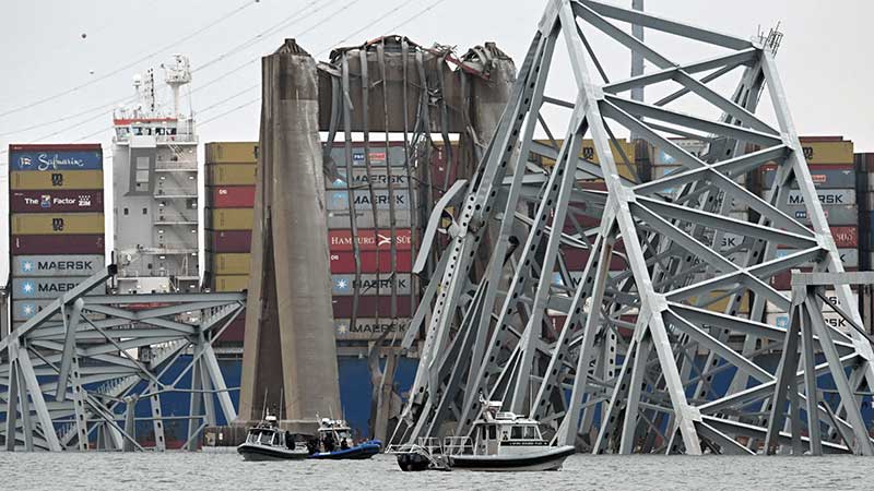 Puente de Baltimore: Inicia trabajo de recuperación de escombros para liberar portacontenedores