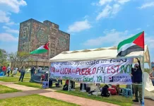 Se suman a protestas pro Palestina: estudiantes instalan plantón en UNAM contra guerra en Gaza